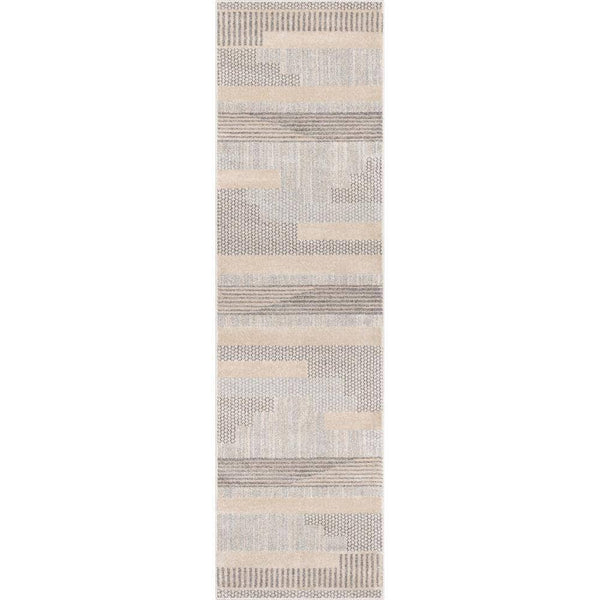 Well Woven Beige 2 ft. 7 in. x 9 ft. 10 in. Runner Harlow Briar Modern Geometric Abstract Area Rug