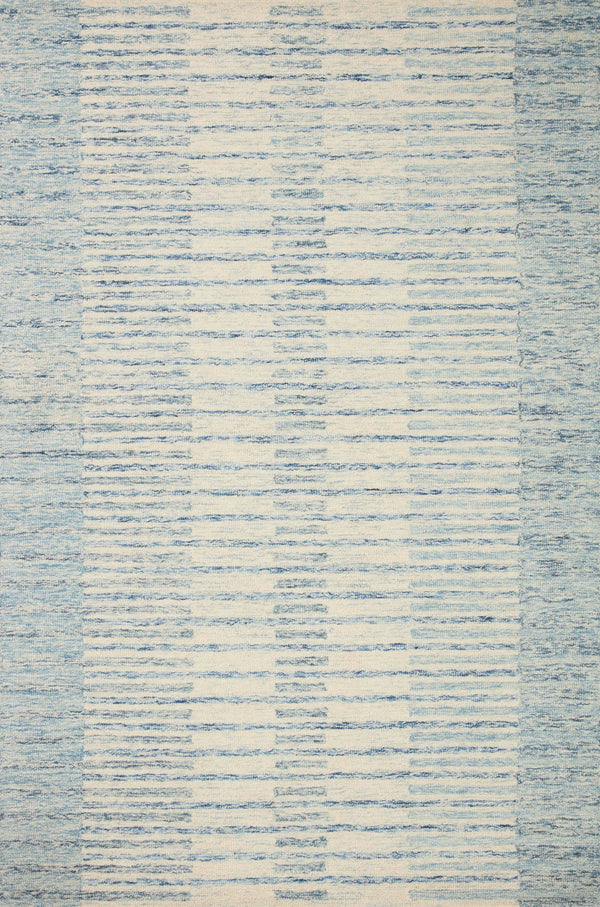 Chris Loves Julia x Loloi 5'0" 7'6" Ivory/Denim Chris CHR-01 Area Rug