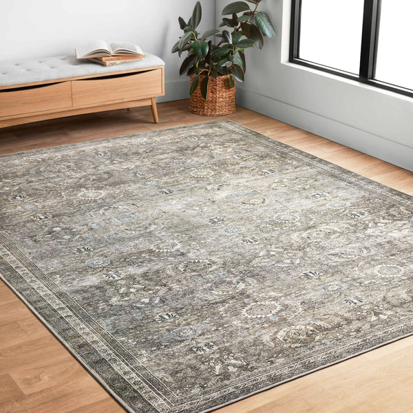 Alexander Home Isabelle Shabby Chic Vintage Distressed Green Area Rug - 5 x 7-6x22 - Antique / Moss