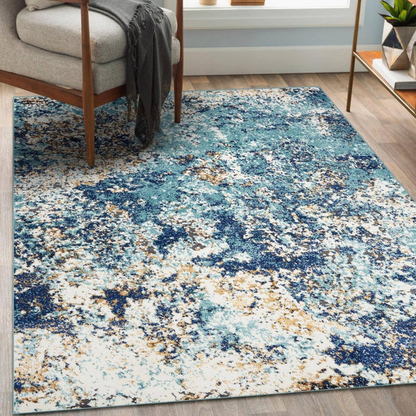 Luxe Weavers Beverly Collection Blue 2x3 Modern Abstract Area Rug
