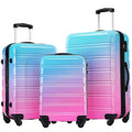 3 Piece Luggage Sets, Hard Shell Suitcase 20/24/28 in with TSA Lock and Spinner Wheels, Expandable Lightweight Travel Luggage for Men Women, Multicolor Purple