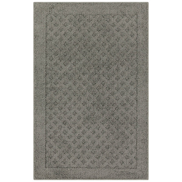 Mainstays Dylan Solid Diamond Traditional Pewter Gray Indoor Accent Rug, 2'6"x3'10"