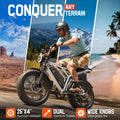 Electric Bike for Adults, 750W Peak 1500W Motor, 20"x4" Fat Tire E Bicycle, Hydraulic Disc Brakes, E Mountain Bike, 48V/15AH UL2849, App Control