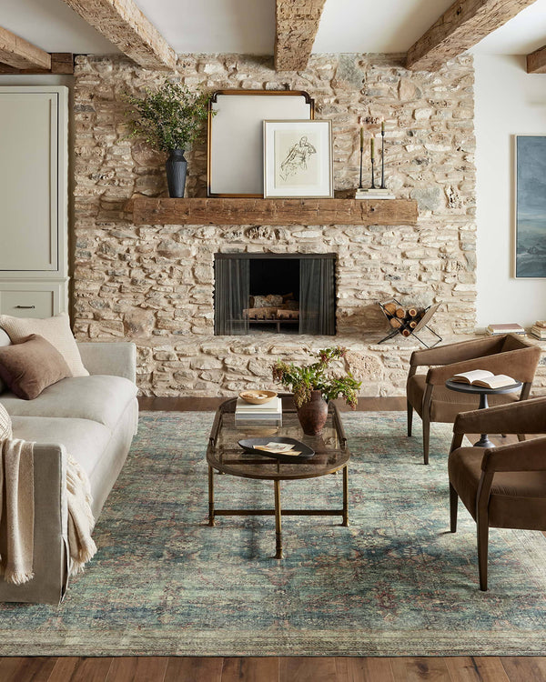 Magnolia Home by Joanna Gaines x Loloi Banks Ocean/Spice 8'-6" x 11'-6" Area Rug