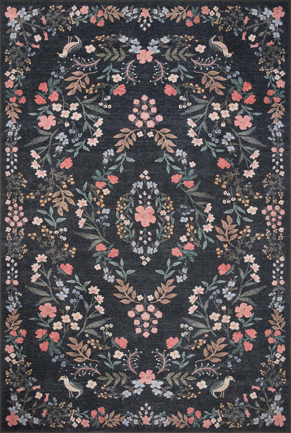 Rifle Paper Co. x Loloi Maison Collection MAO-04 Tuileries Black 18" x 18" Sample Rug