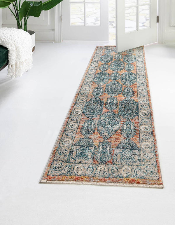 Unique Loom Lola 6 ft Runner Brick Red Red Geometric Area Rug