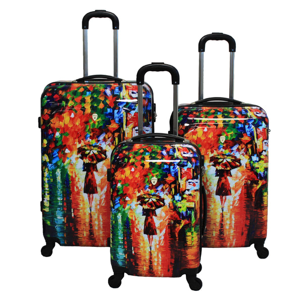 Dejuno Parisian Nights Hardside 3 - PC Spinner Luggage Set