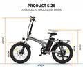 Aostirmotor Folding Electric Bike 20 in Fat Tire, with 750W Motor, 48V 12.5AH Removable Lithium Battery, Ebikes for Adults UL2849