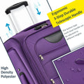 Softside Luggage Expandable 3 Piece Set Suitcase Upright Spinner Softshell Lightweight Luggage Travel Set