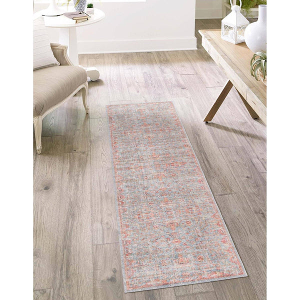 Unique Loom Nostalgia Wasahable 5 ft Runner Antique Blue Blue Area Rug