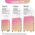 3 Piece Luggage Sets, Hard Shell Suitcase 20/24/28 in with TSA Lock and Spinner Wheels, Expandable Lightweight Travel Luggage for Men Women, Multicolor Purple