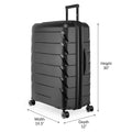 (2 Pack) PUR by Ifly Hardside 28" Checked Luggage, Black