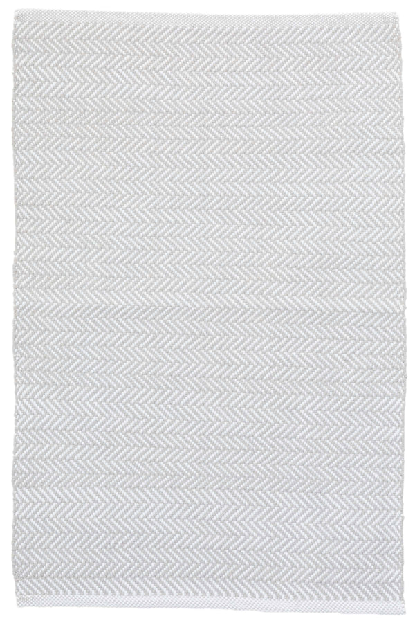Dash & Albert Herringbone Pearl Grey Indoor/Outdoor Rug 2.5ft x 8ft