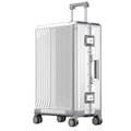 All Aluminum Magnesium Hardshell Carry on Luggage with Wheels, Modern Zipperless Hardshell Checked Luggage with TSA Lock, Airline Approved Metal Suitcase Travel Metal Rolling Luggage