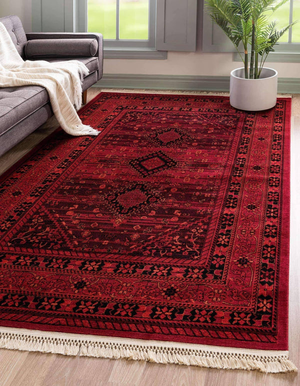 Unique Loom Lincoln Tekke Area Rug (4' x 6' - Red)