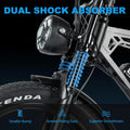 Tamobyke Electric Bike for Adults, Peak 1500W 28mph Mountain Ebike, 48V 15.6AH 20" Fat Tire Electric Bicycle Full Suspension UL2849