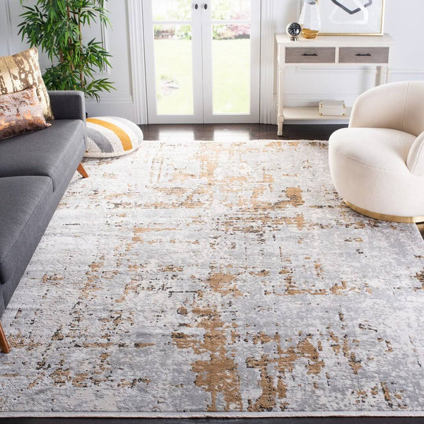 Broadway Abstract Gray / Gold Area Rug Williston Forge Rug Size: Rectangle 8' x 10'