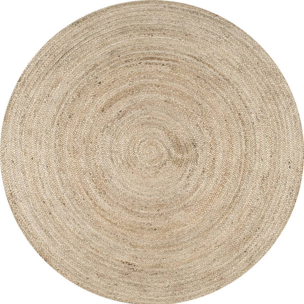 Santibanez Handmade Braided Jute Tan/Natural Rug Rosecliff Heights Rug Size: Round 6'