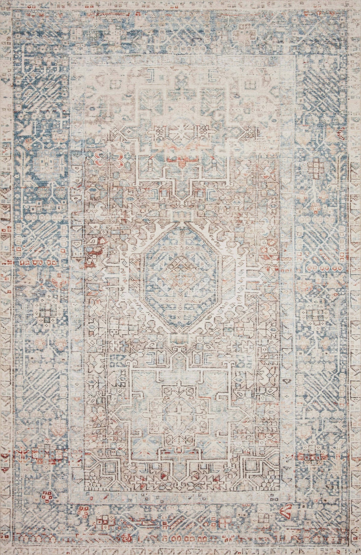 Chris Loves Julia x Loloi Jules JUL-07 Natural Ocean Area Rug - 2 ft x 5 ft