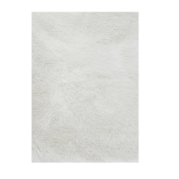 Mainstays White Faux Fur Rug Non-Skid Fluffy Floor Rug, 30"x46"
