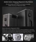 All Aluminum Magnesium Hardshell Carry on Luggage with Wheels, Modern Zipperless Hardshell Checked Luggage with TSA Lock, Airline Approved Metal Suitcase Travel Metal Rolling Luggage