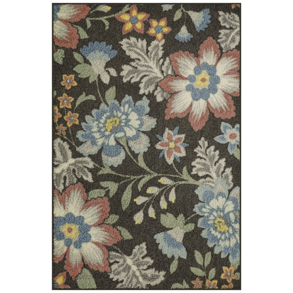 Mainstays Farmhouse Oversized Floral Gray Multi Indoor Accent Rug, 2'6"x3'10"