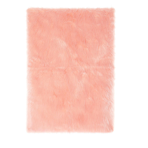 Mainstays Faux Fur Rug Non-Skid Fluffy Floor Rug - Blush - 30X46 in
