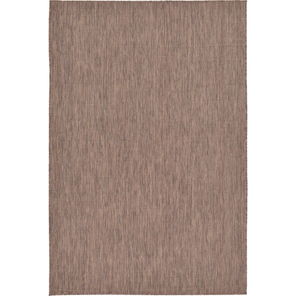 Unique Loom Outdoor Solid Area Rug - 6' x 9' Light Brown