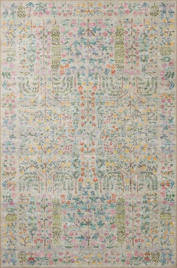Rifle Paper Co. x Loloi 7'6" x 9'6" Khaki Large Maison Grove (MAO-07) Area Rug