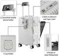 Carry - on Luggage with USB Charging Port, Front Compartment, TSA Lock, Airline Approved Carry on Hardside Suitcase with Spinner Wheels (Grey, 20 in)