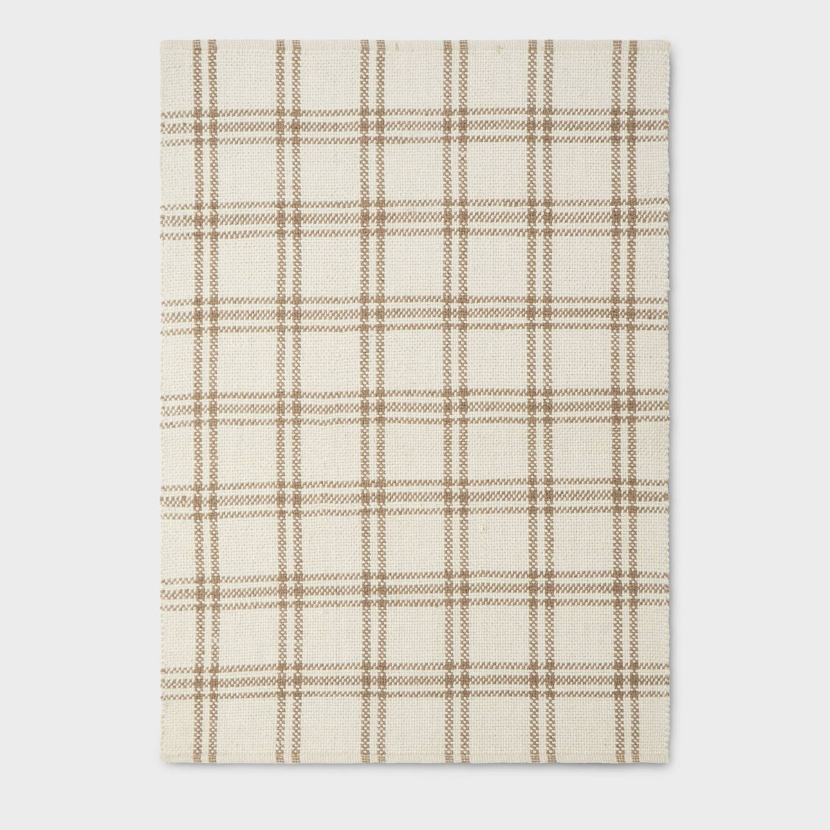 5'x7' Cottonwood Plaid Wool/Cotton Area Rug Cream/Tan - Threshold Designed with Studio McGee