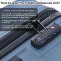 3 Piece Blue Luggage Travel Set, 20" 24" 28" Carry on Luggage with Spinner Wheels, Lightweight Hard Case Luggage Travel Suitcase Christmas Gifts for Business Trip Holiday Travel Cruise