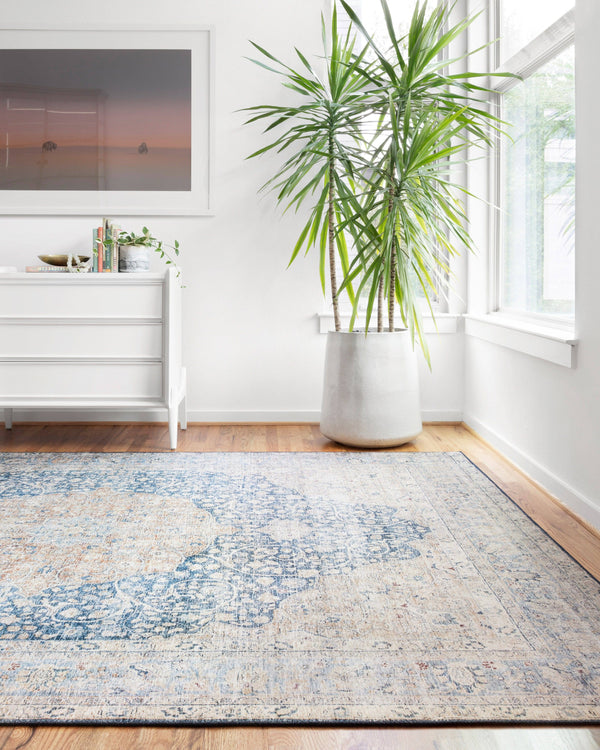 Loloi II Layla LAY-07 Blue Tangerine Rug - 7 ft 6 in x 9 ft 6 in