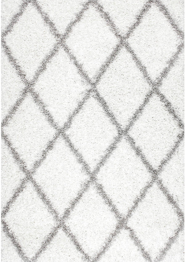 nuLOOM Shanna Shaggy White 8' Square Rug