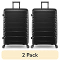 (2 Pack) PUR by Ifly Hardside 28" Checked Luggage, Black