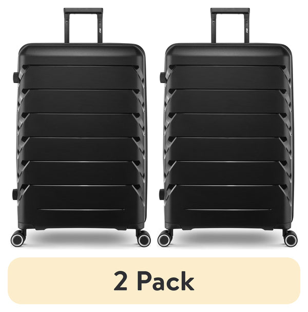 (2 Pack) PUR by Ifly Hardside 28" Checked Luggage, Black