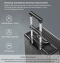 All Aluminum Magnesium Hardshell Carry on Luggage with Wheels, Modern Zipperless Hardshell Checked Luggage with TSA Lock, Airline Approved Metal Suitcase Travel Metal Rolling Luggage