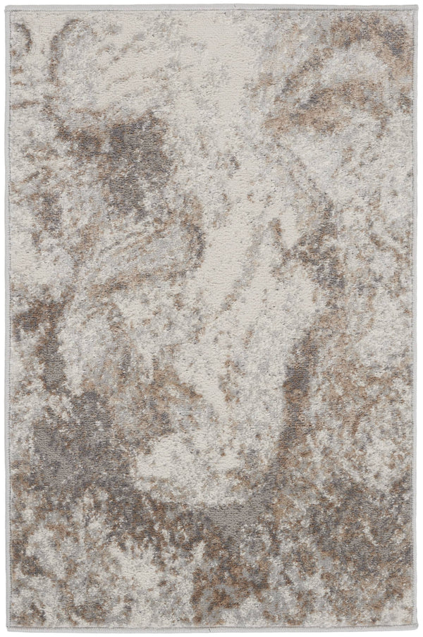 Nourison Elation ETN02 Area Rug | Ivory Grey | 5'3" x 7'3"
