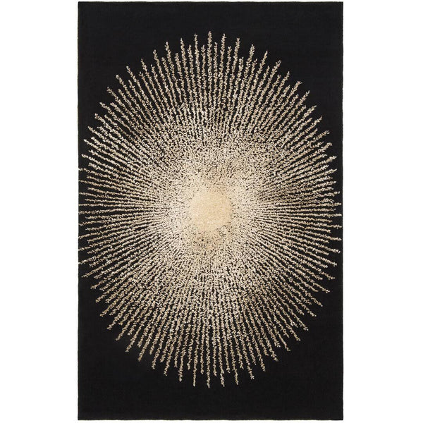 Orren Ellis Olivarria Hand-Tufted Black/Beige Area Rug, Size: Rectangle 2' x 3'
