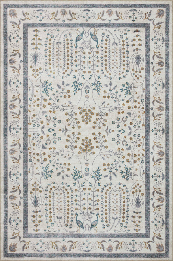 Rifle Paper Co. x Loloi Maison MAO-05 Wisteria Cream Rug Rug Size: Square 1'6"