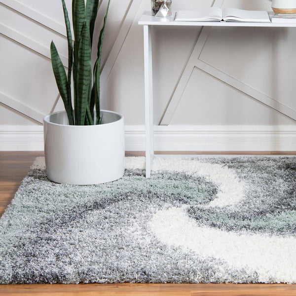 Soft Touch Shag Sage Green 5 ft Square Square Area Rug