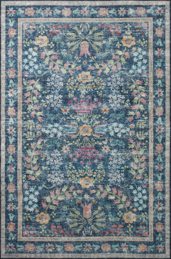 Rifle Paper Co. x Loloi 7'6" x 9'6" Blue/Multicolor Large Maison Frances (MAO-06) Area Rug