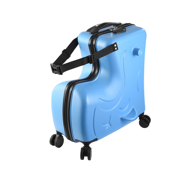 20" Children'S Ride - on Luggage with Safety Belt Matte Finish, Silent Wheels, Spacious Compartment for Ages 3 - 12 Travel Suitcase