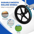 330LBS Foldable Jumbo Shopping Cart w/ 360° Rolling Swivel Wheels & Double Basket, Heavy Duty Folding Utility Cart for Grocery Laundry Luggage