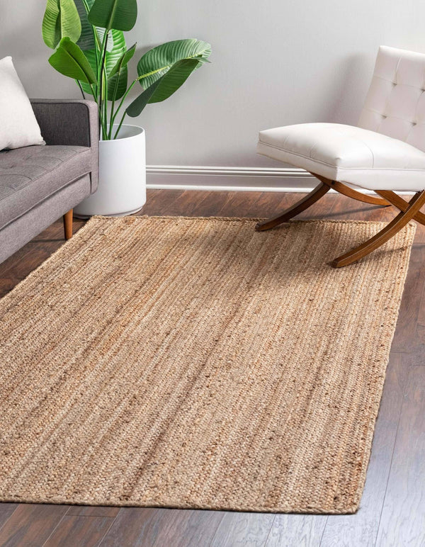 Unique Loom Dhaka Braided Jute Area Rug - 7' x 10' - Natural