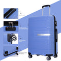Tripcomp 3 Piece Luggage Sets, Hard Shell Carry on Luggage, PP Case with Two Hooks, Spinner Wheels, TSA Lock, Airline Approved, Lightweight Durable Suitcase, （20"24"28"）(Purplish Blue)