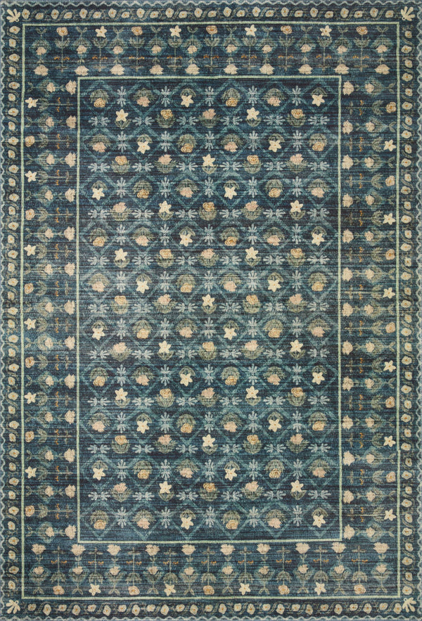 Rifle Paper Co. x Loloi 5'0" x 7'6" Indigo Eden feat. CloudPile Lattice (EDE-03) Area Rug
